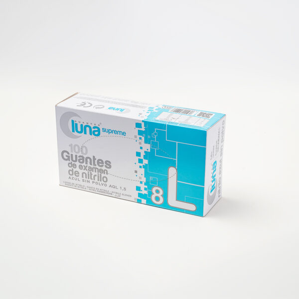 Guantes de Nitrilo Luna Supreme - azul sin polvo