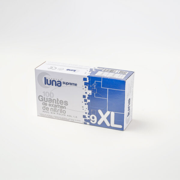 Guantes de Nitrilo Luna Supreme - azul sin polvo